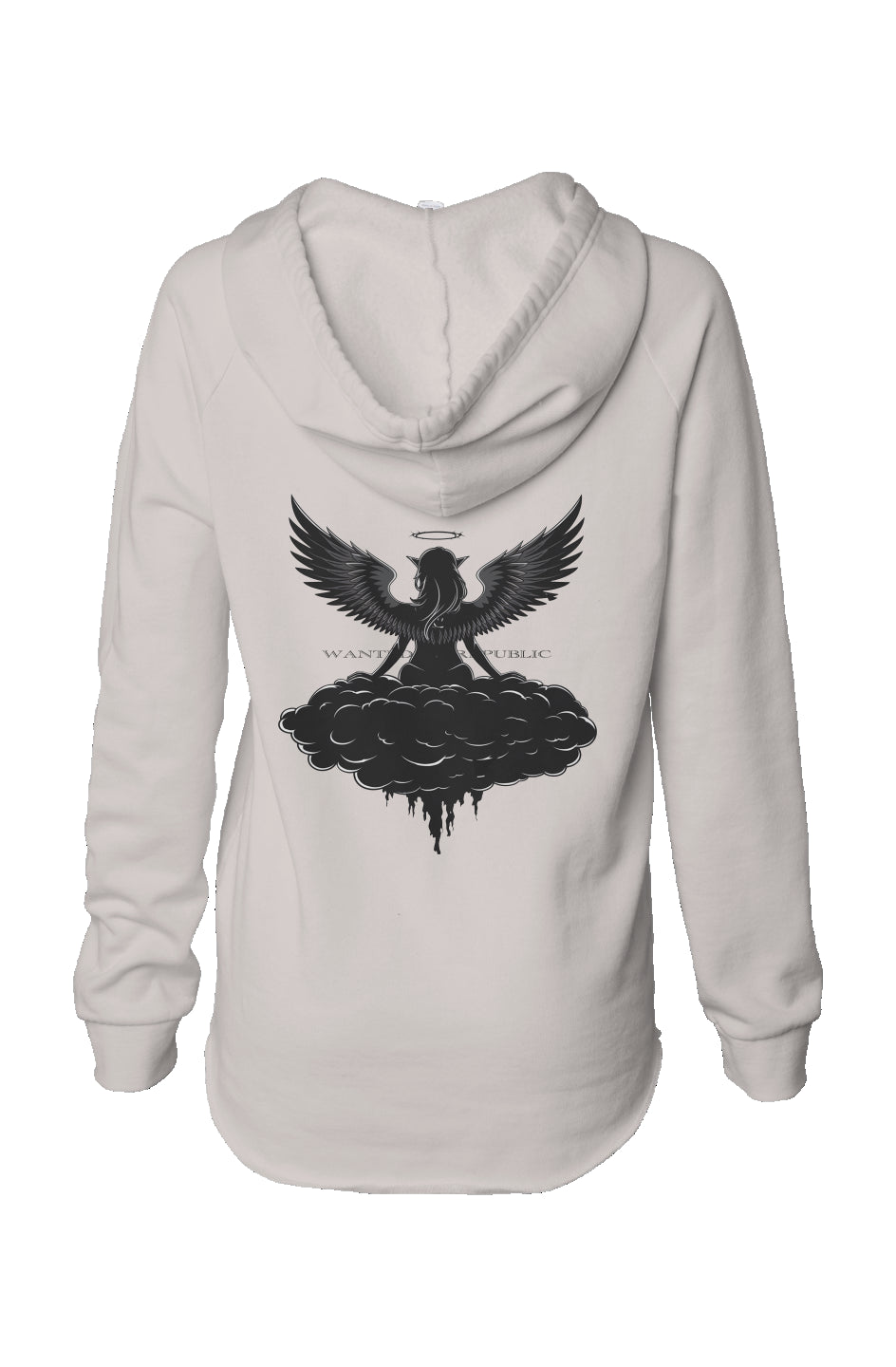 Womens Lightweight  Wash Hooded Sweatshirt