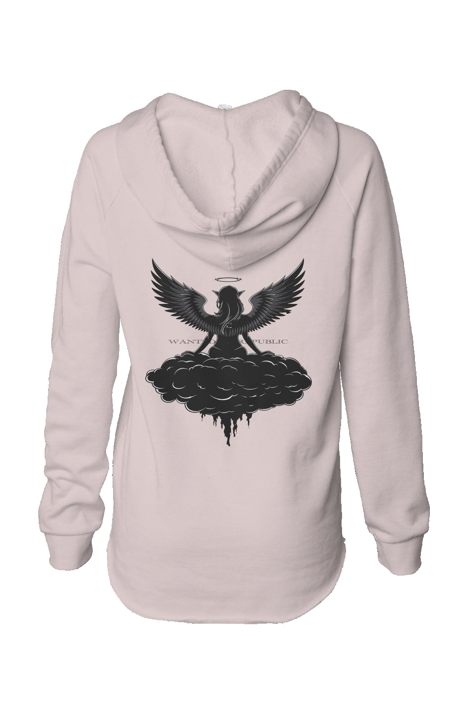 Womens Lightweight  Wash Hooded Sweatshirt
