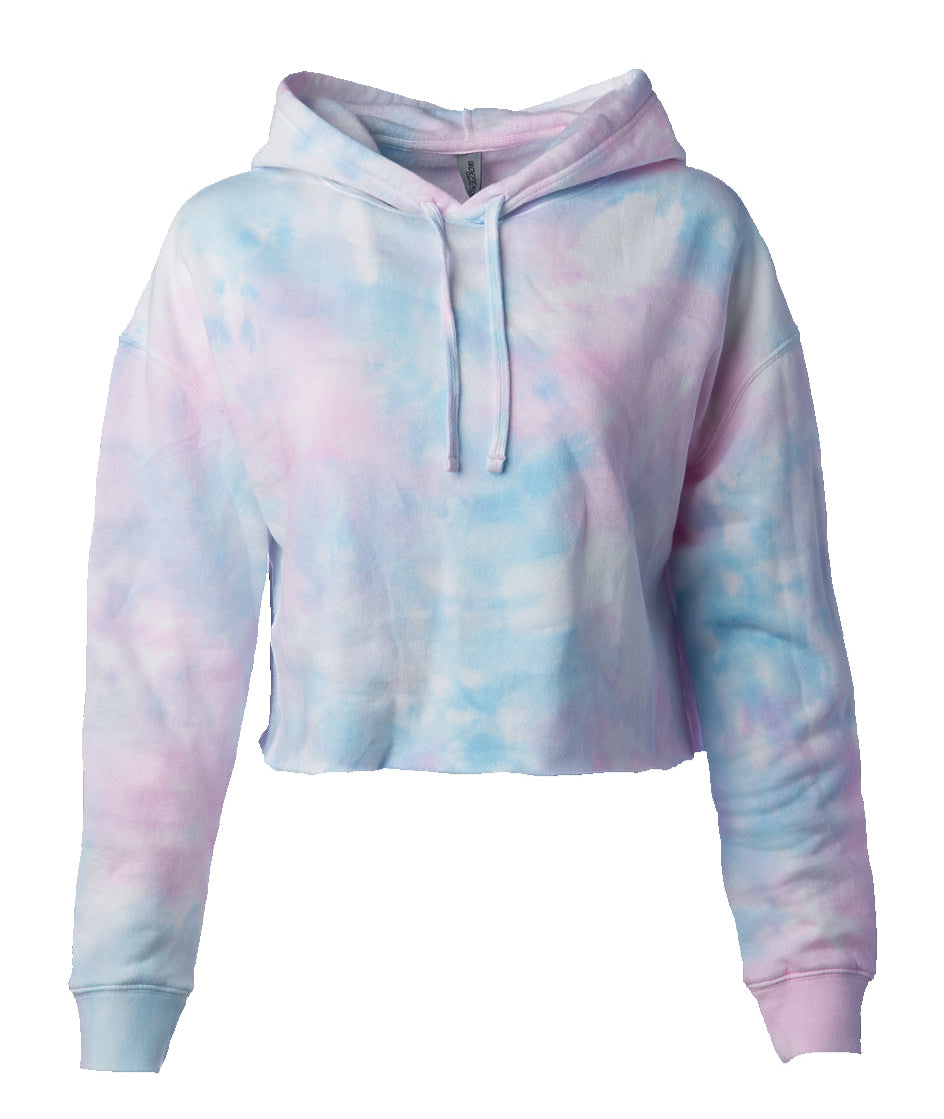 Womens Tie Dye Crop Hoodie