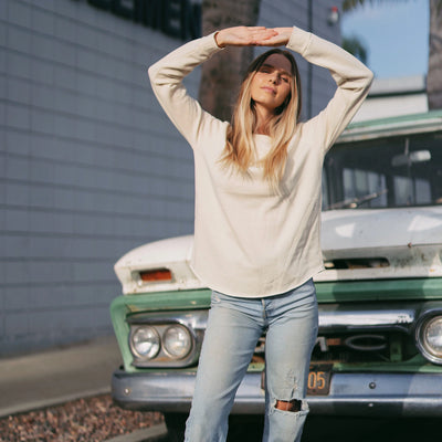 Womens Lightweight Wash Sweatshirt